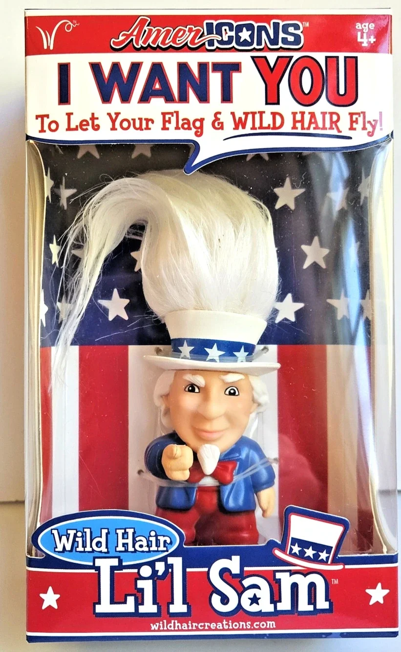 Uncle Sam Troll Doll AmerICONS Li’l Sam Wild Hair NIB Patriotic USA 250th Gift
